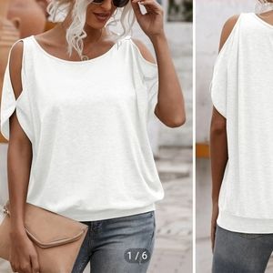Cold shoulder tie back tee